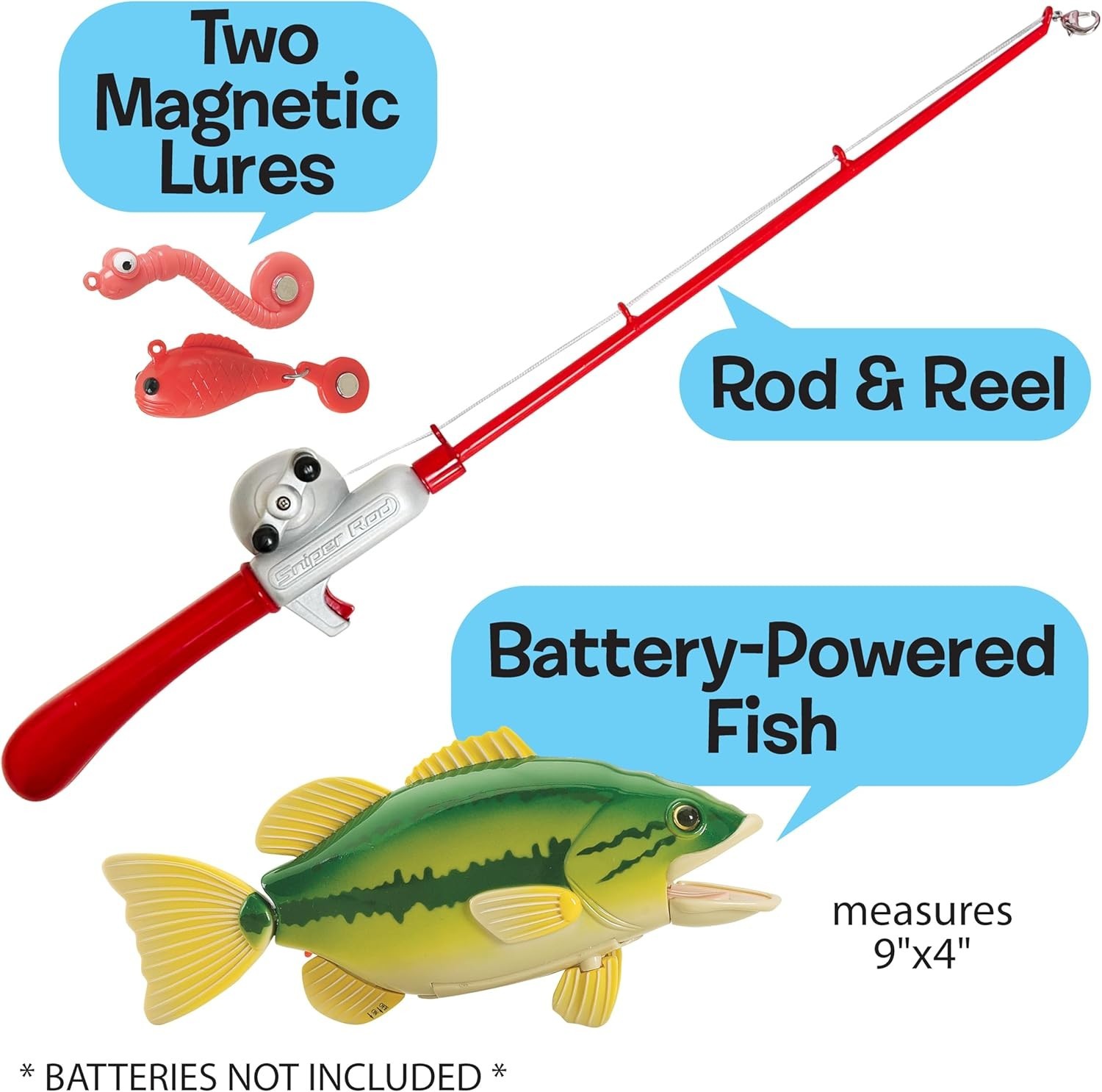 Fishing Game Magnetic Toy Catch of The Day Bass Ages 3+ Small World Toys Kids