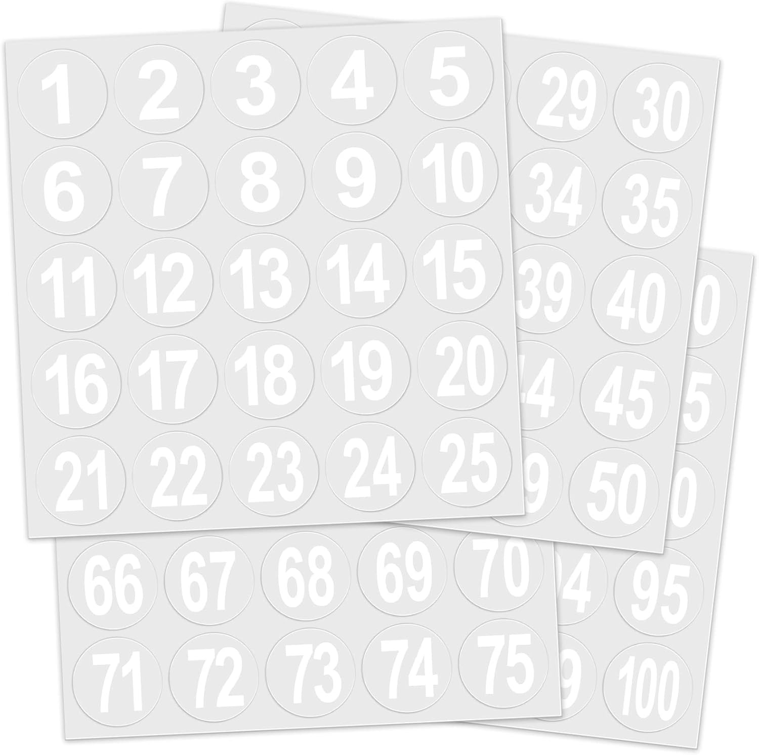 400 Pcs White Sports Helmet Numbers Sticker 1.5 Inches Football Helmet Decals Vi