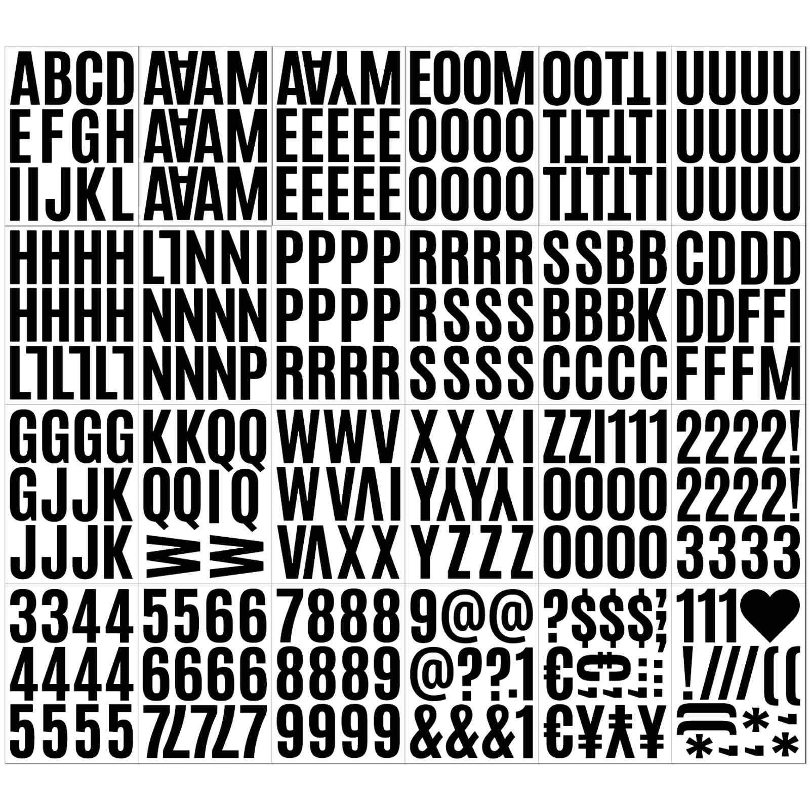 Waynoda 24 Sheets 2 Inch Self Adhesive Letters Stick on Vinyl 2 Inch, Black