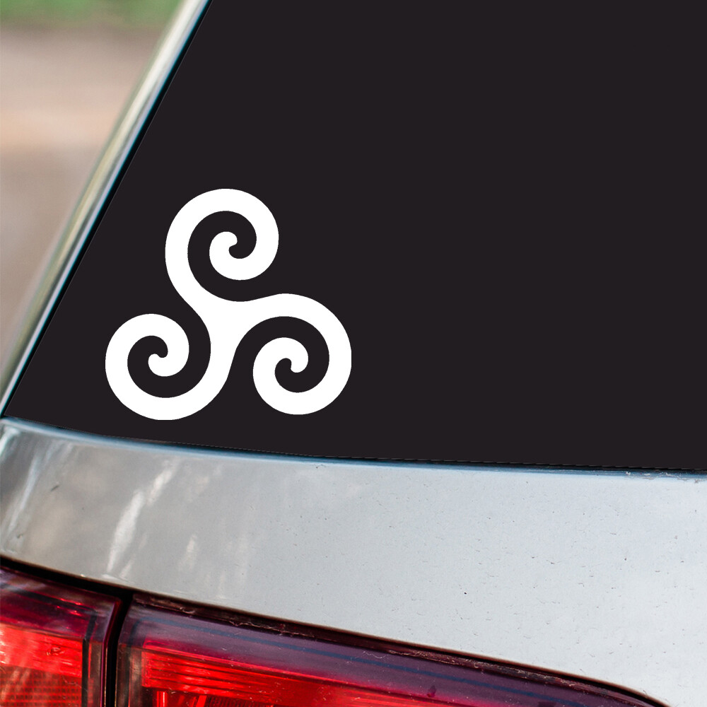 Triskele Triple Spiral Sticker Celtic all chrome & regular vinyl colors