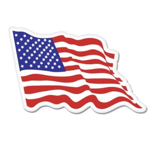 American Flag Waving – Vinyl Sticker Decal – SELECT SIZE
