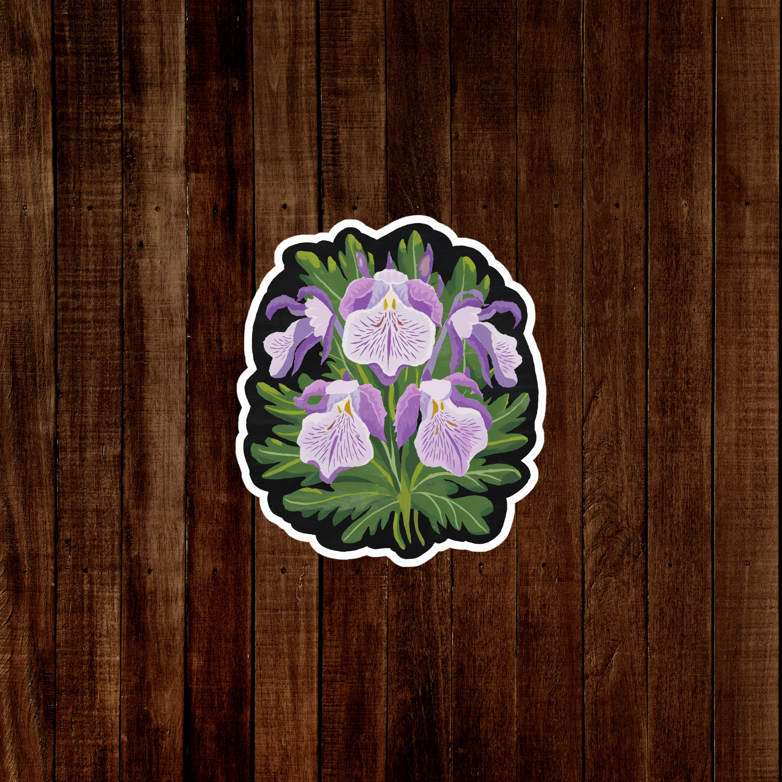 Vibrant Purple Iris Flower Sticker – Botanical Watercolor Art Decal #2344