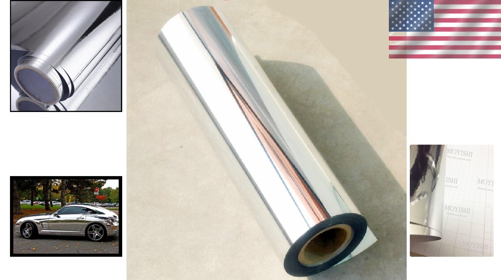 24"x78" Chrome Mirror Self-Adhesive Vinyl – Versatile for Cars & Decor