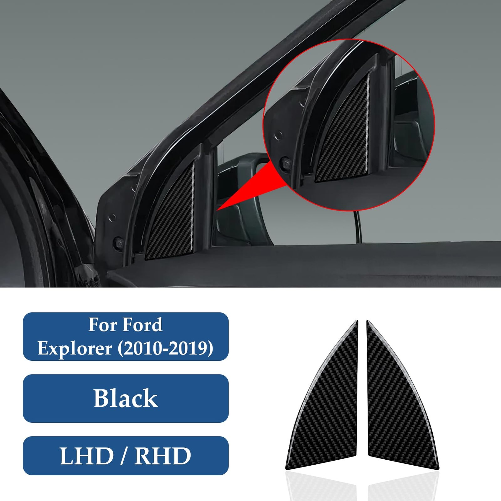 Carbon Fiber Door Decoration Sticker for Ford Explorer Sport 20102019