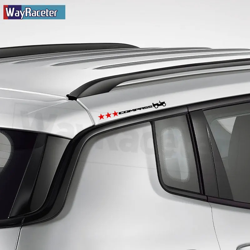 Aftermarket Jeep Compass Willy Edition Star Decal Kit – Reflective Vinyl | Hood,