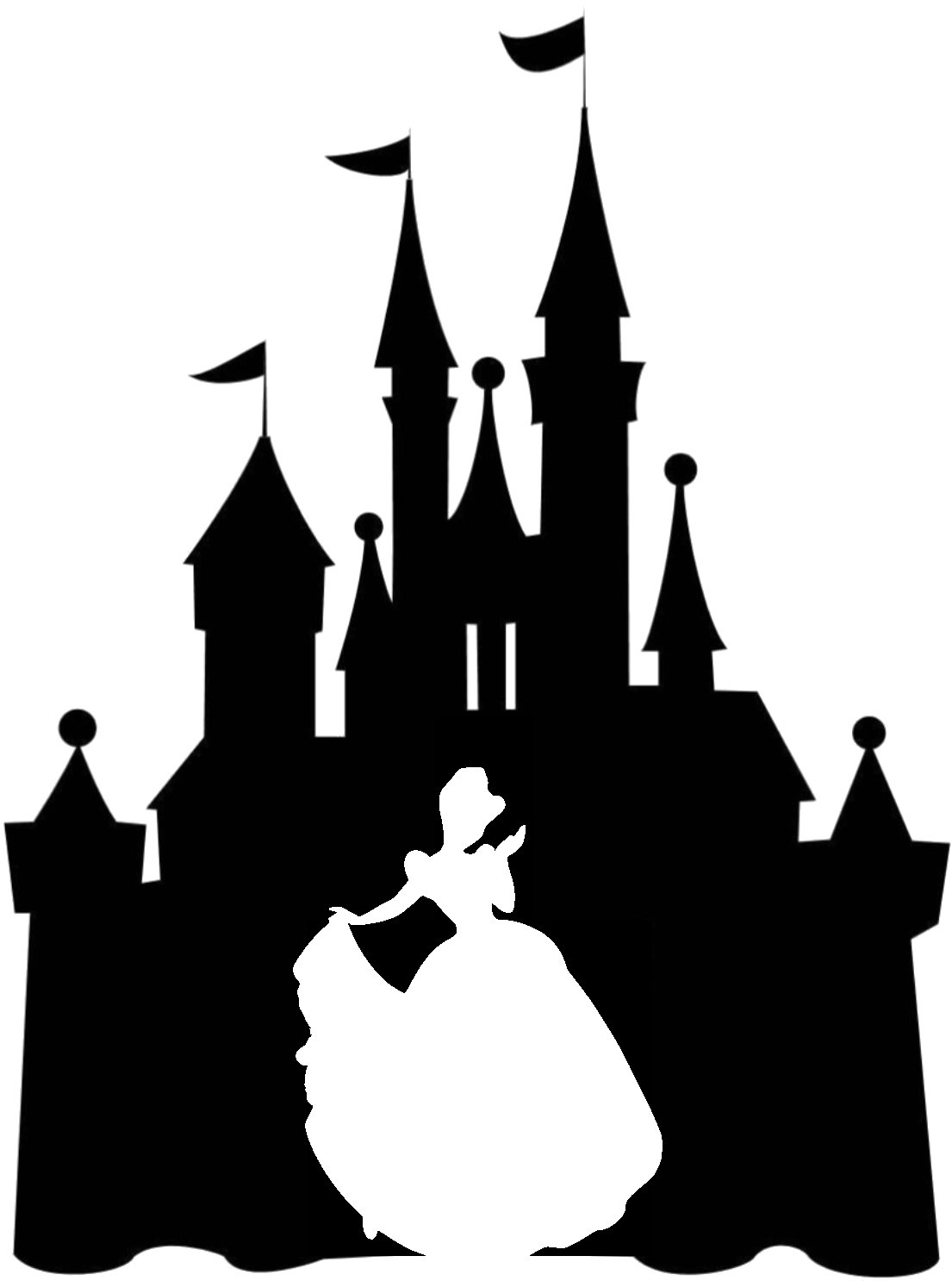 Custom Vinyl Decal Run Castle Cinderella Aurora Belle Tiana Jasmine Pocahontas