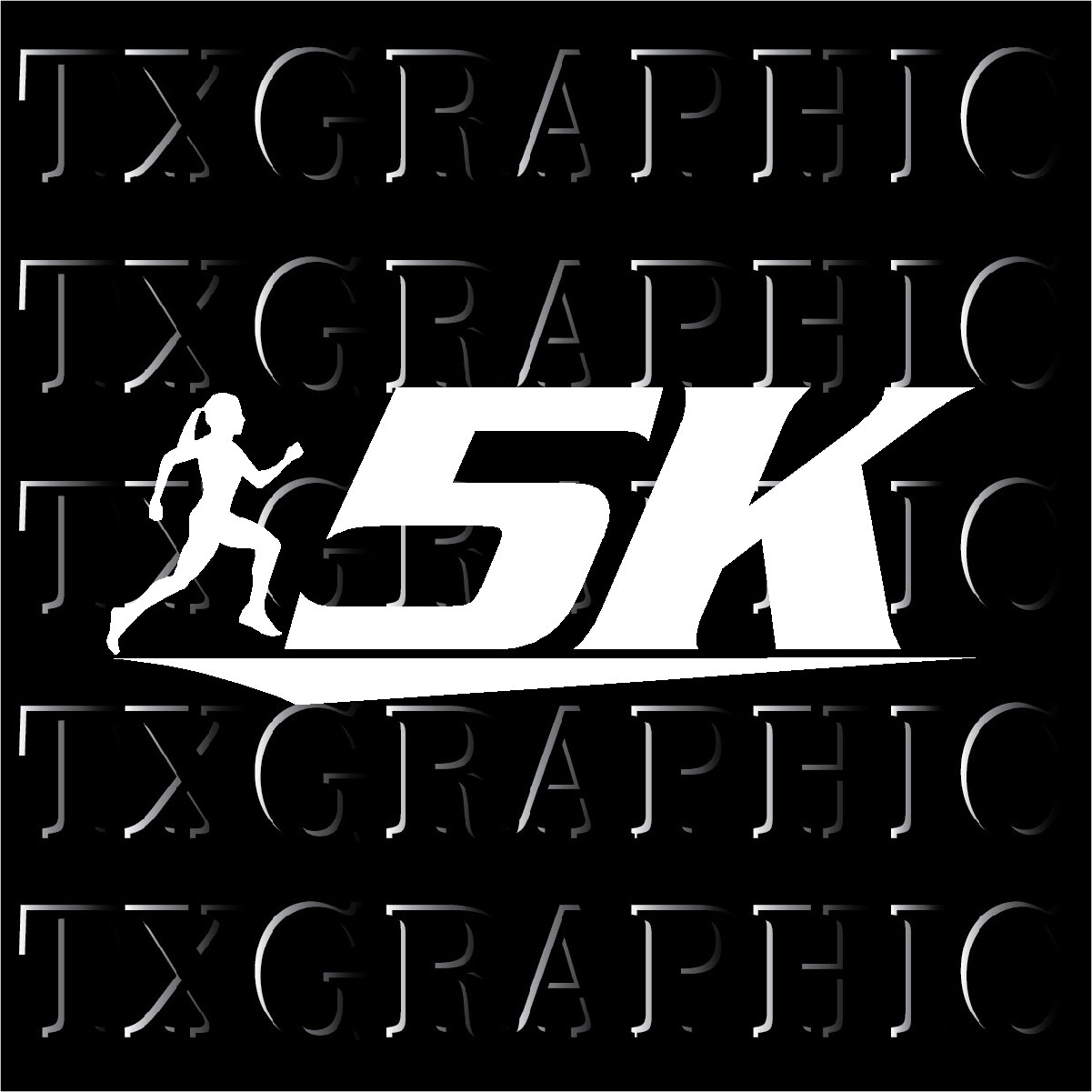 5K Marathon Decal Vinyl Sticker Woman Runner Swoosh Logo Running Run Jogging
