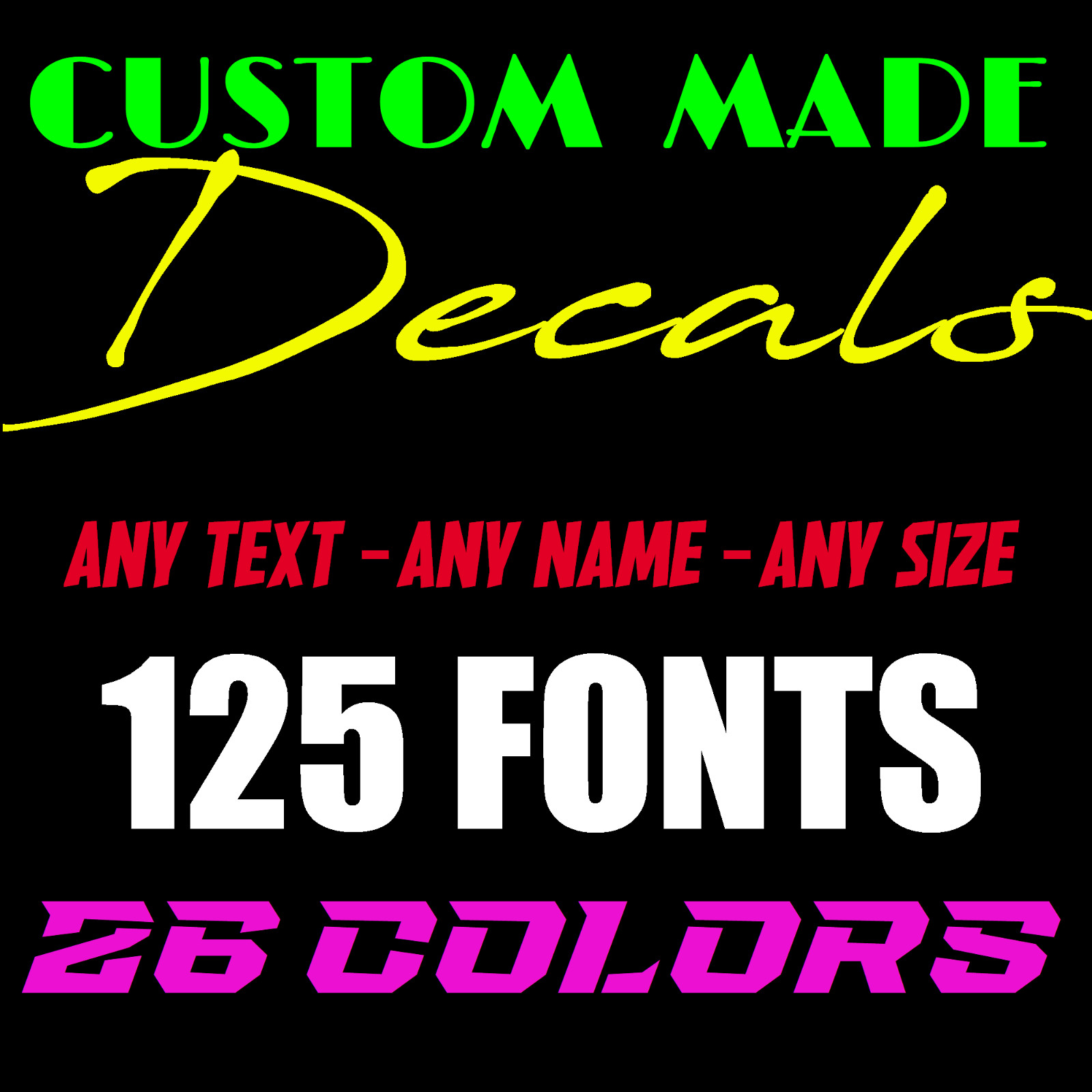 Custom Text Vinyl Lettering Sticker Decal Personalized – ANY TEXT ANY NAME {c15