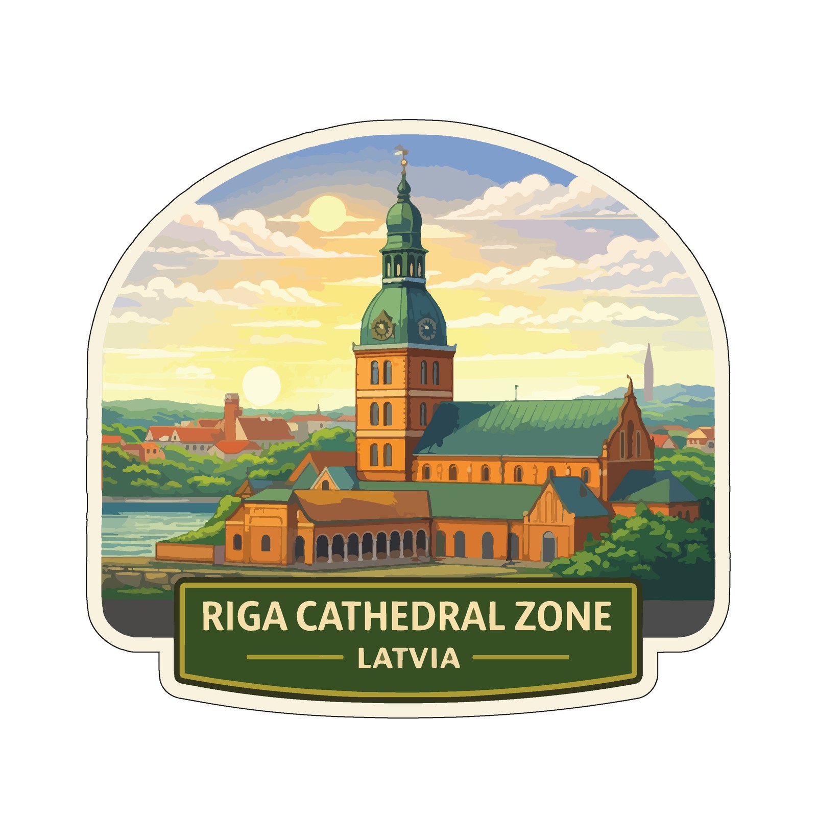 Riga Cathedral Zone Latvia Sticker Decal Vinyl Die-Cut World Heritage Sites