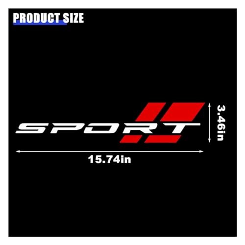 2PCS Car Sport Letter Logo Vinyl Decal, Exterior Accessories Fit for White&red