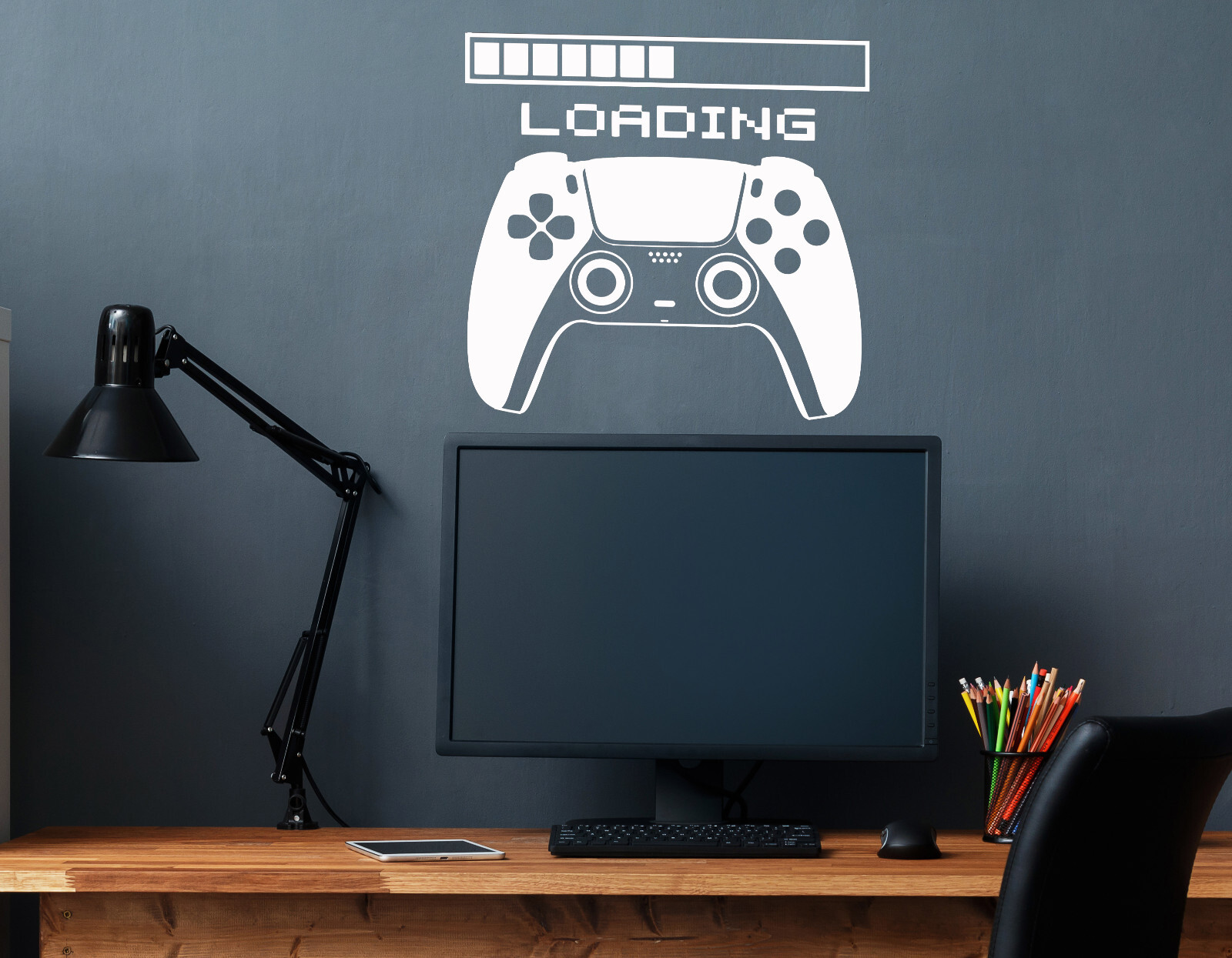 Vinyl Wall Decal Gamer Joystick Loading Gaming Room Gamepad Stickers (ig6309)