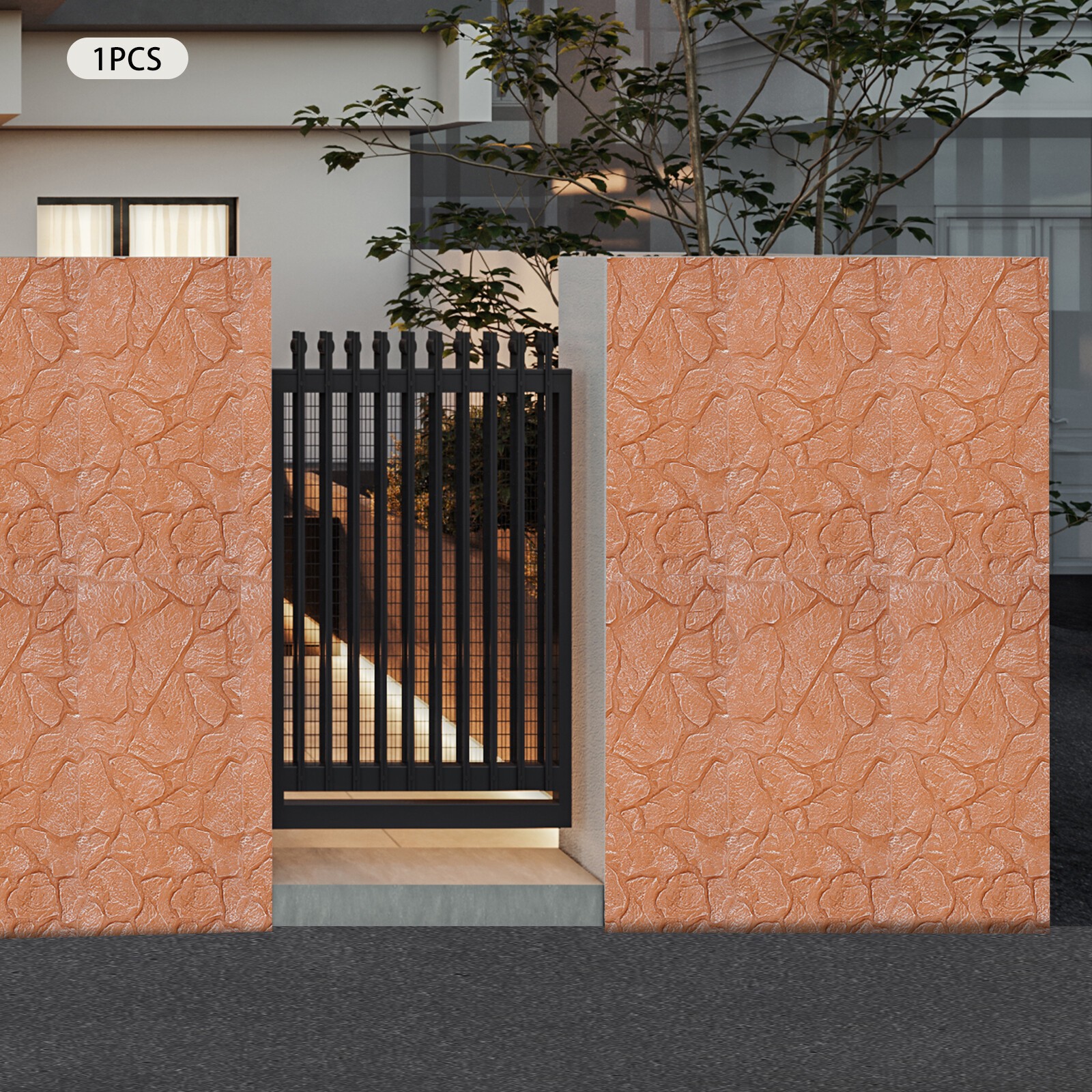 Faux Stone Wall Panel 3D Wall Panel for Interior Exterior Decor Reddish Brown