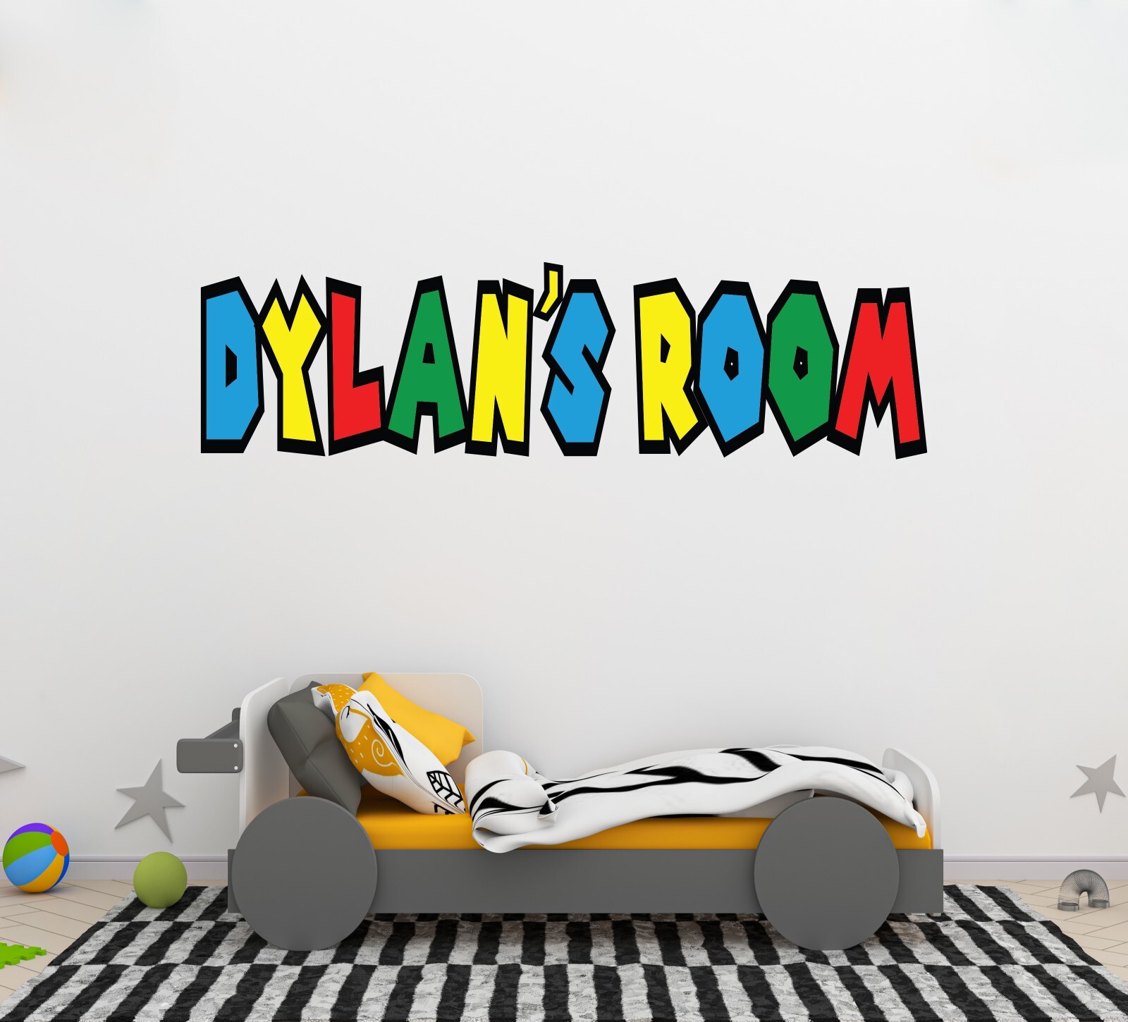 Custom Name Wall Decal – Personalized Name Wall Sticker – Mario Wall Sticker