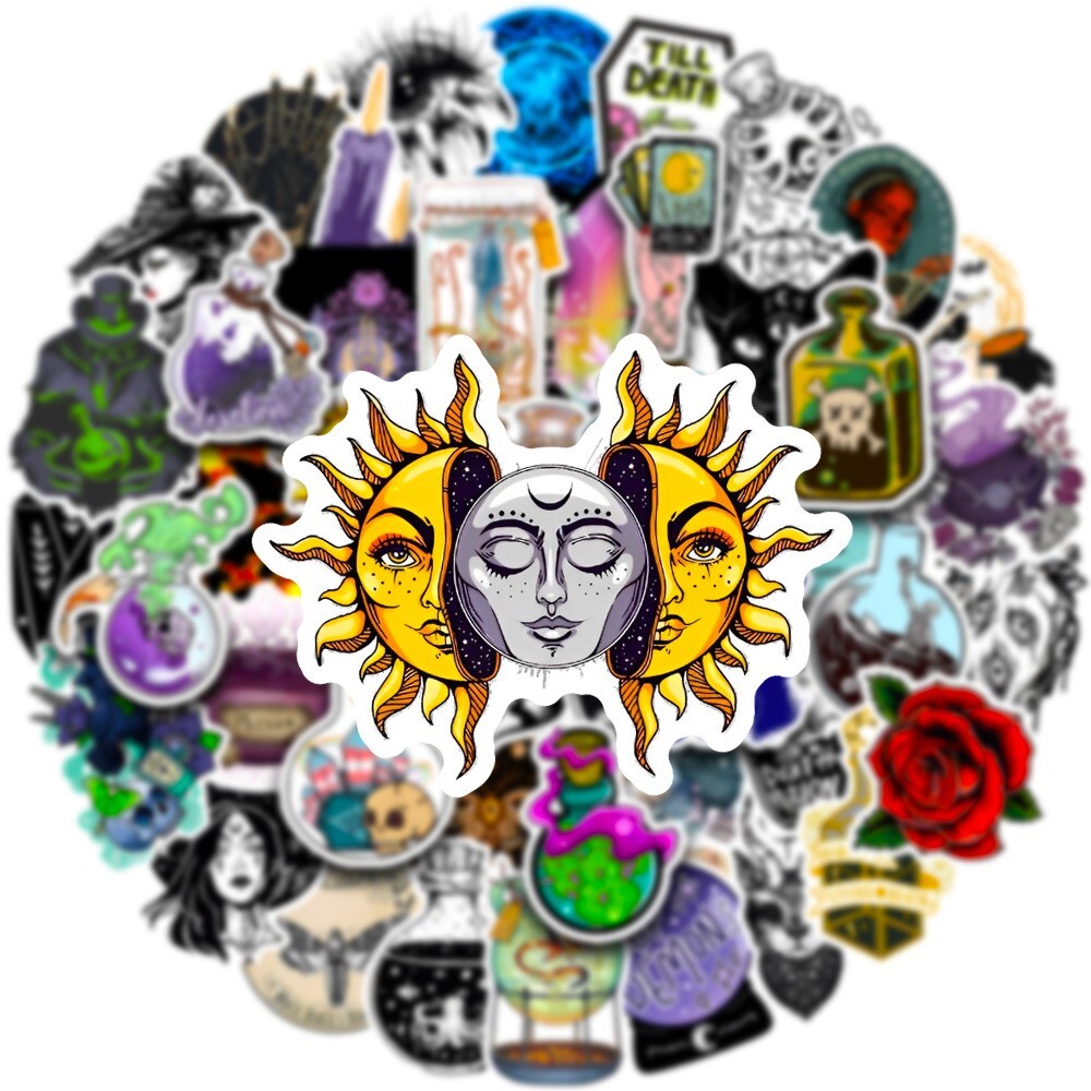 200pcs SPIRITUAL Stickers Pack,Crystal Potion Gothic Halloween Stickers,#196-199