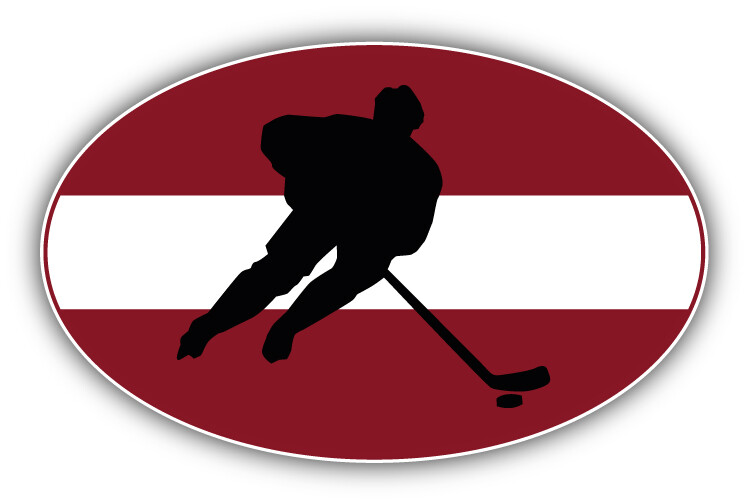 Latvia Flag Hockey Label Car Bumper Sticker Decal