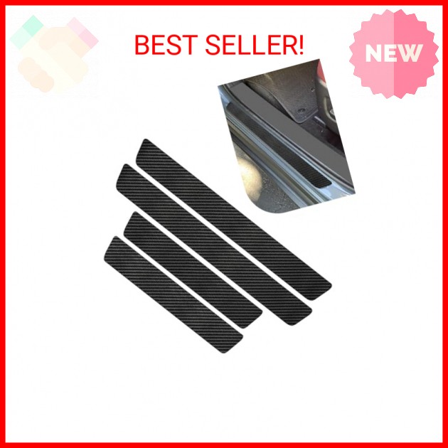 Ferianl 4PCS Car Door Sill Protector, Carbon Fiber Car Door Threshold Protection