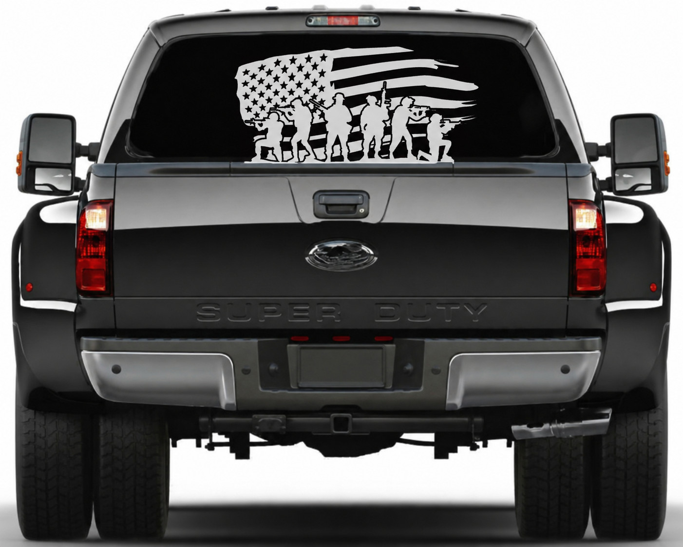 Battle Flag Silhouette Vinyl Decal Patriotic Sticker Truck Cooler Gun Safe Windo