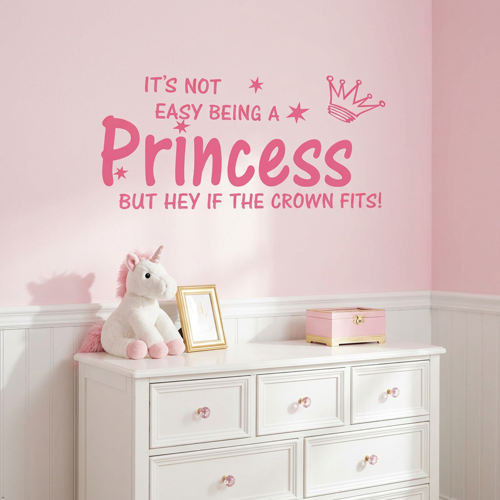 NOT Easy Being A Princess Girl Wall Quote Sticker Graphic Vinyl Home Kid décor