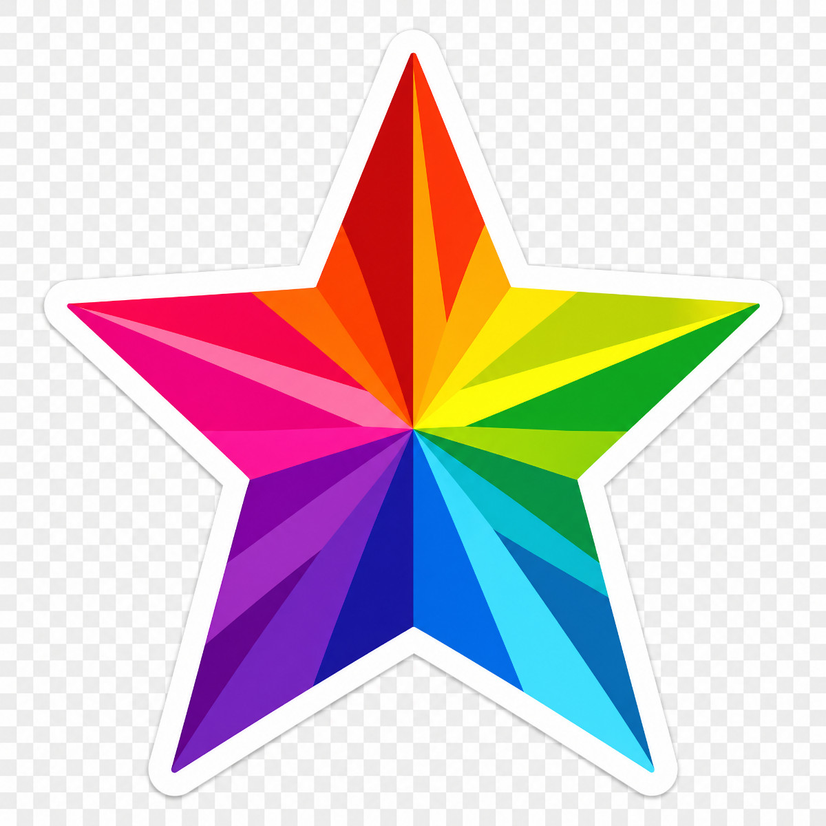 3 inch Rainbow Star Sticker Colorful Pride Star Vinyl Decal Bright Geometric Art