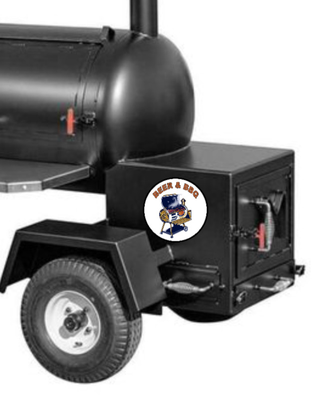 BBQ – Beer & BBQ – Vinyl Decal Sticker Cooler Truck Trailer Smoker Laptop Grill