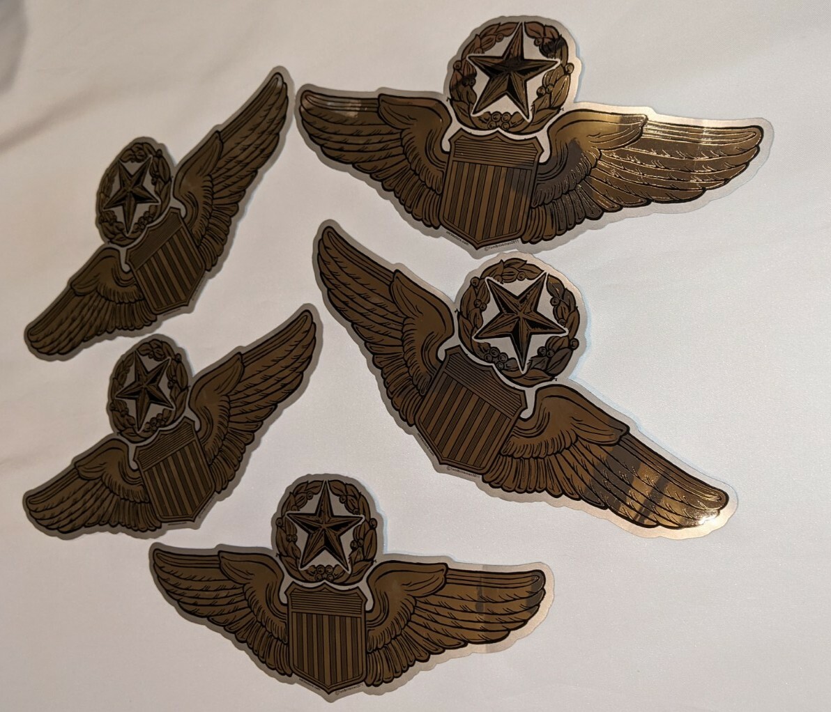 United States Air Force Pilots Sticker 9 Inches Lot Of 5 Silver 3 In 1