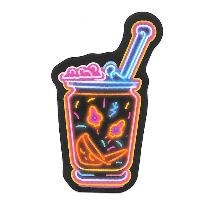 Neon Smoothie Vinyl Sticker Drink Juice Cup Retro Glow Decal Laptop Summer Art