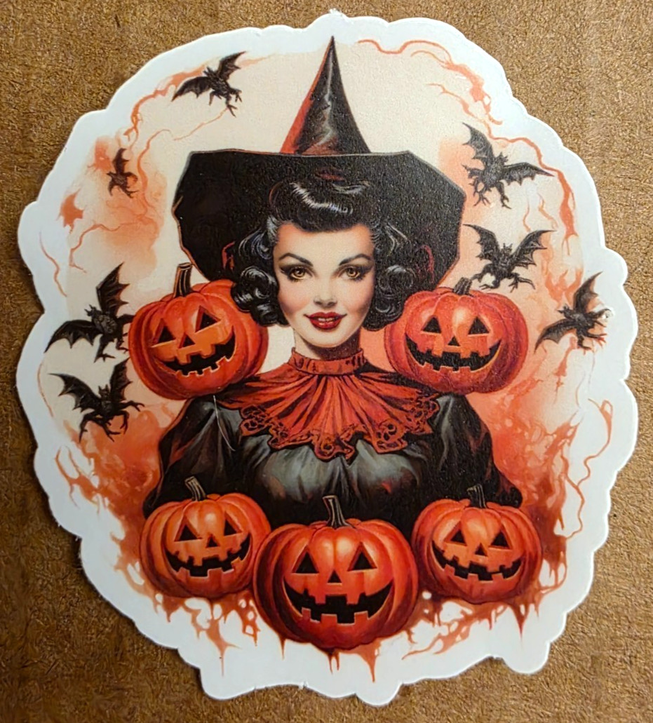 Halloween Sticker Girl Witch Vampire Ghost Gothic Pumpkins Punk Emo Anime Manga