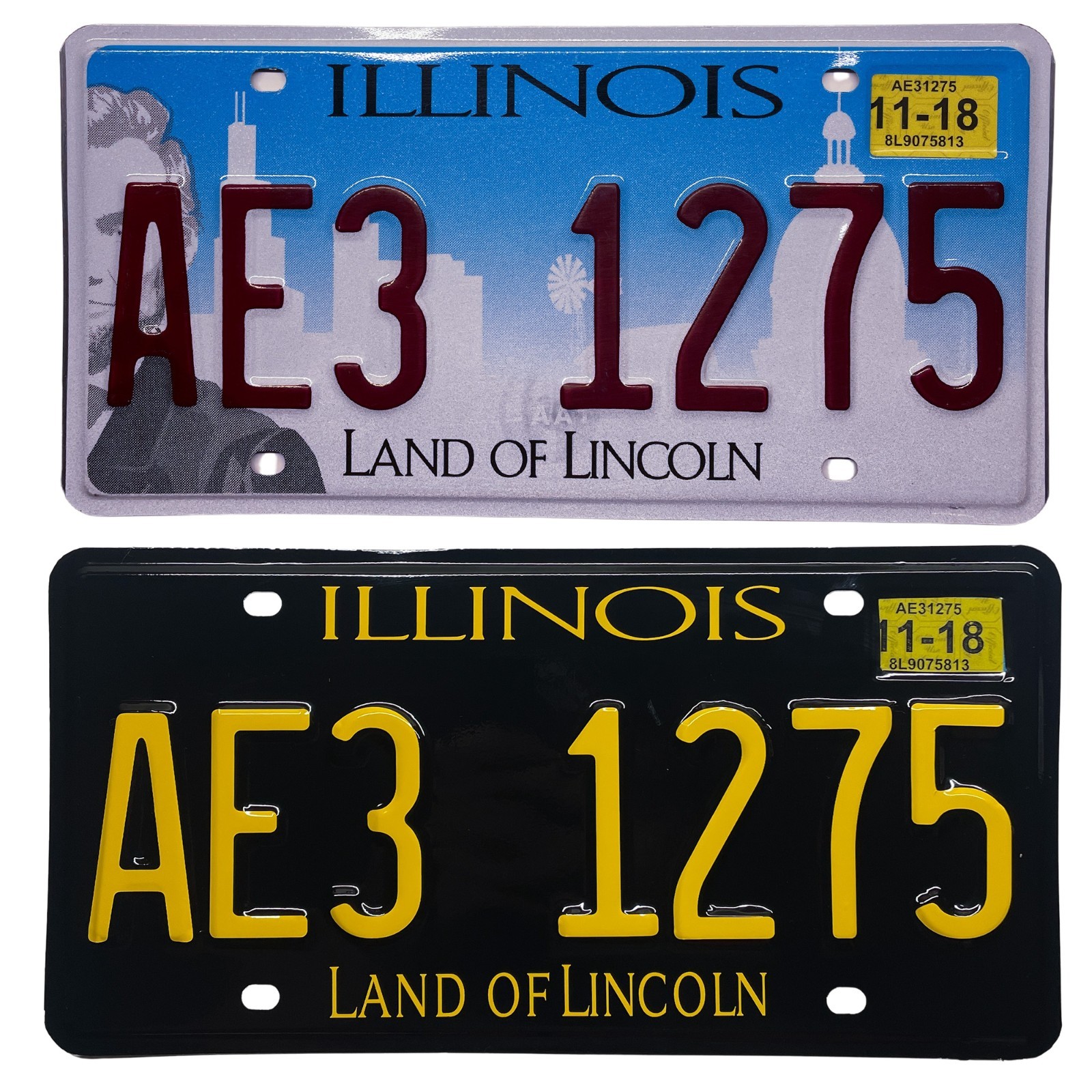 Illinois IL Plate Wrap DIY Kit Land Of Lincoln White, Yellow Red Reflective