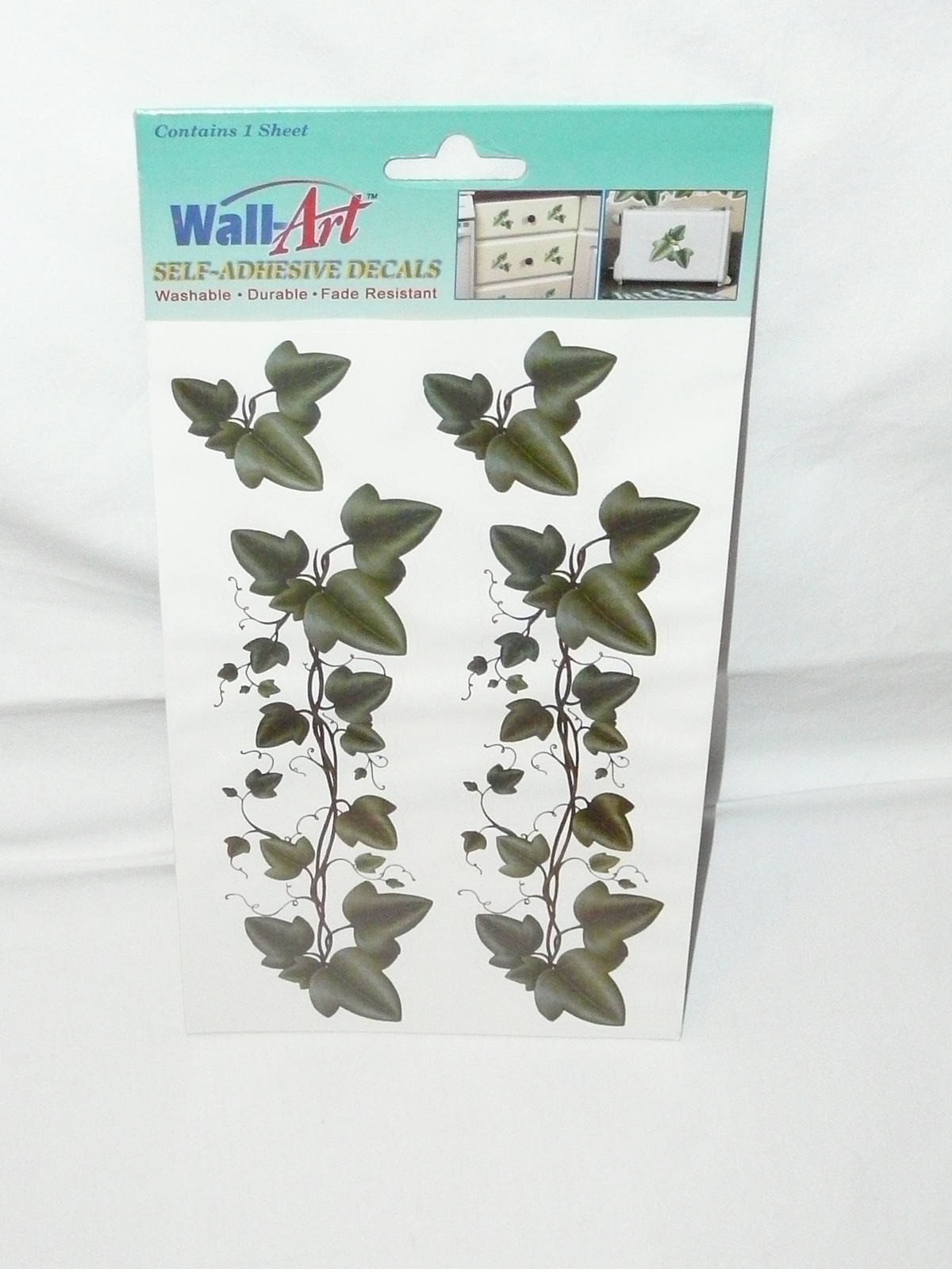 Wall Art Self Adhesive Decals Green Ivy Washable Fade Resistant New Arts Craft