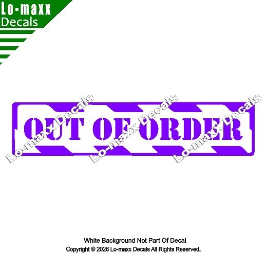 Out Of Order Hazard Stripe Die Cut Vinyl Decal High‑Performance Decal