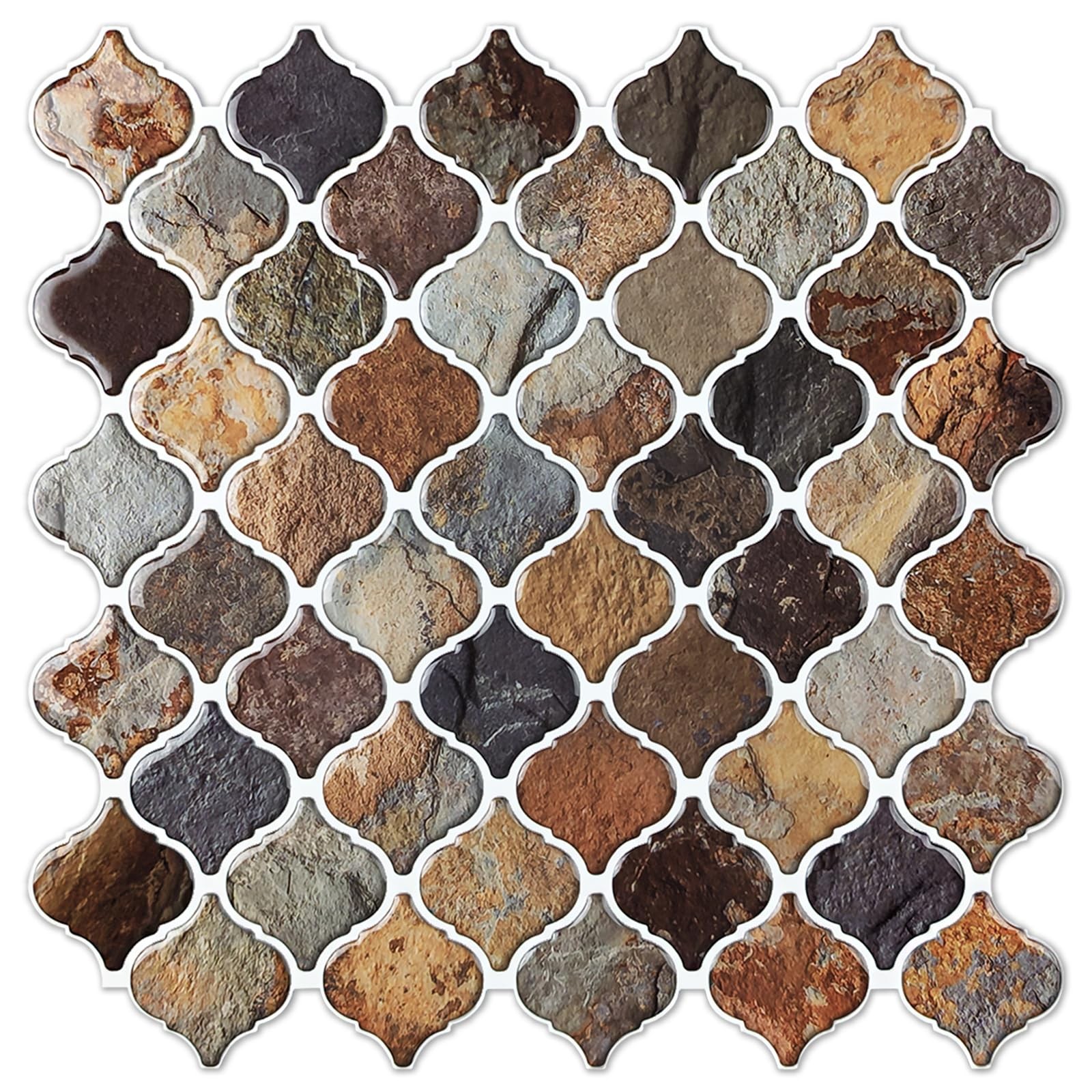 Arabesque Peel and Stick Backsplash, 12”X12” Backsplash Tile for Kitchen Peel…
