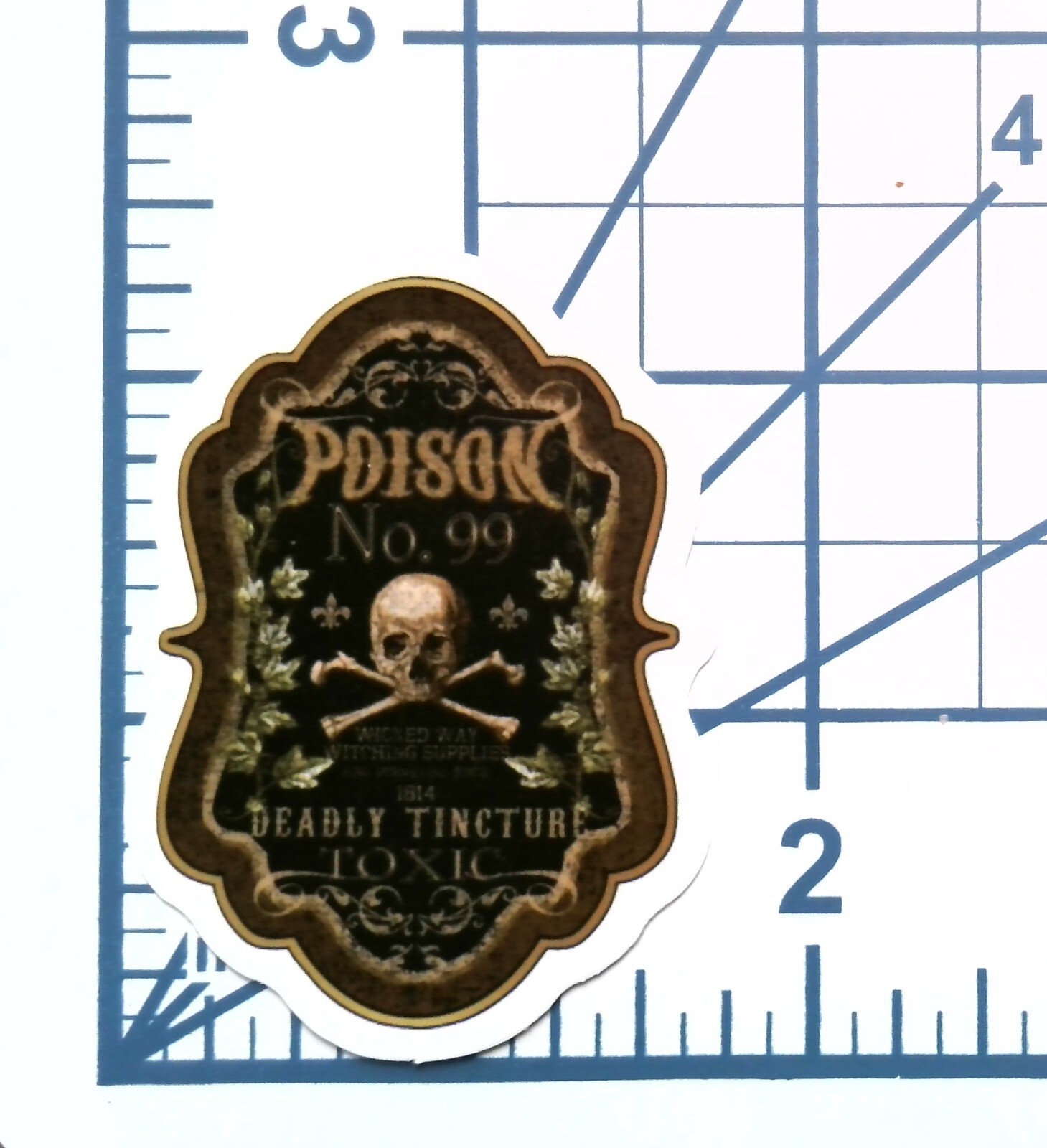 Poison 99 Deadly Tincture Sticker Skull Gothic Witch Vinyl Die Cut Journal Decal