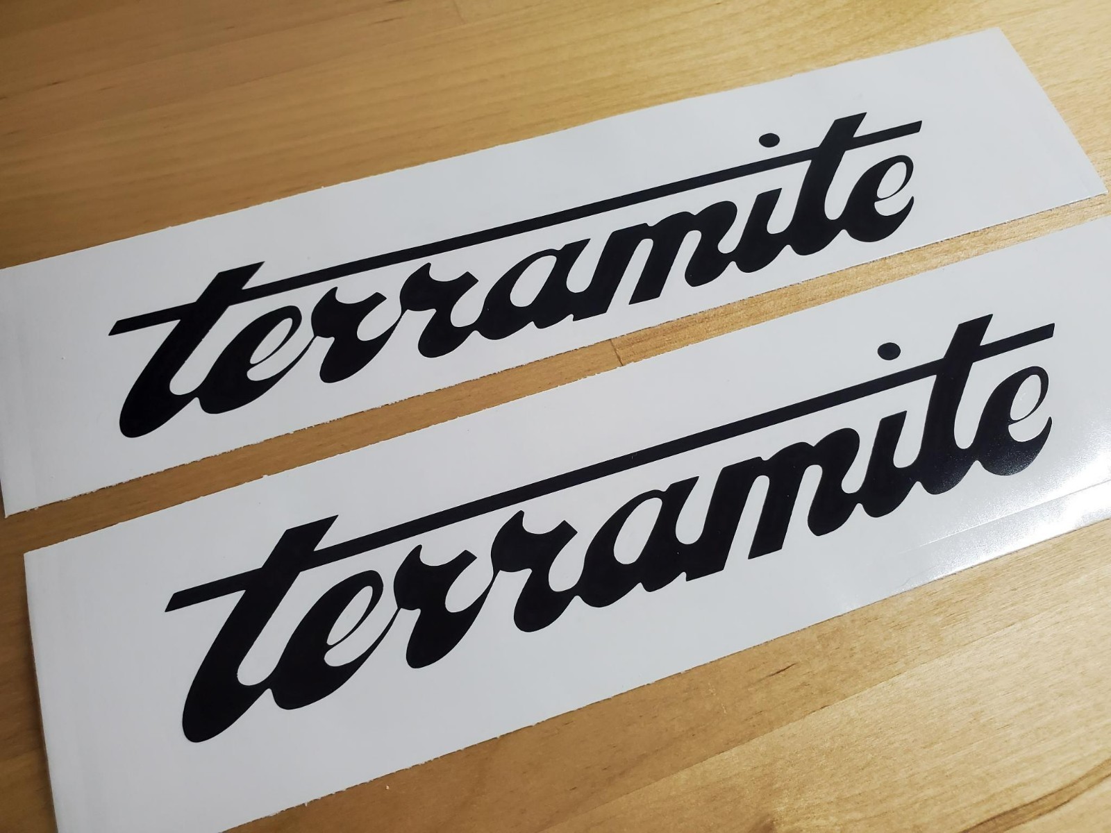terramite Decals Stickers Gloss black 10" (2) Fast USA