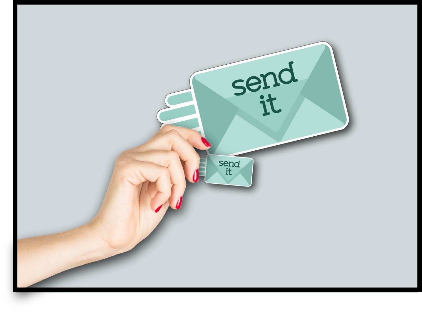 Send It Decal Sticker Envelope Email Text DM Post Comment Just Full Sent Social