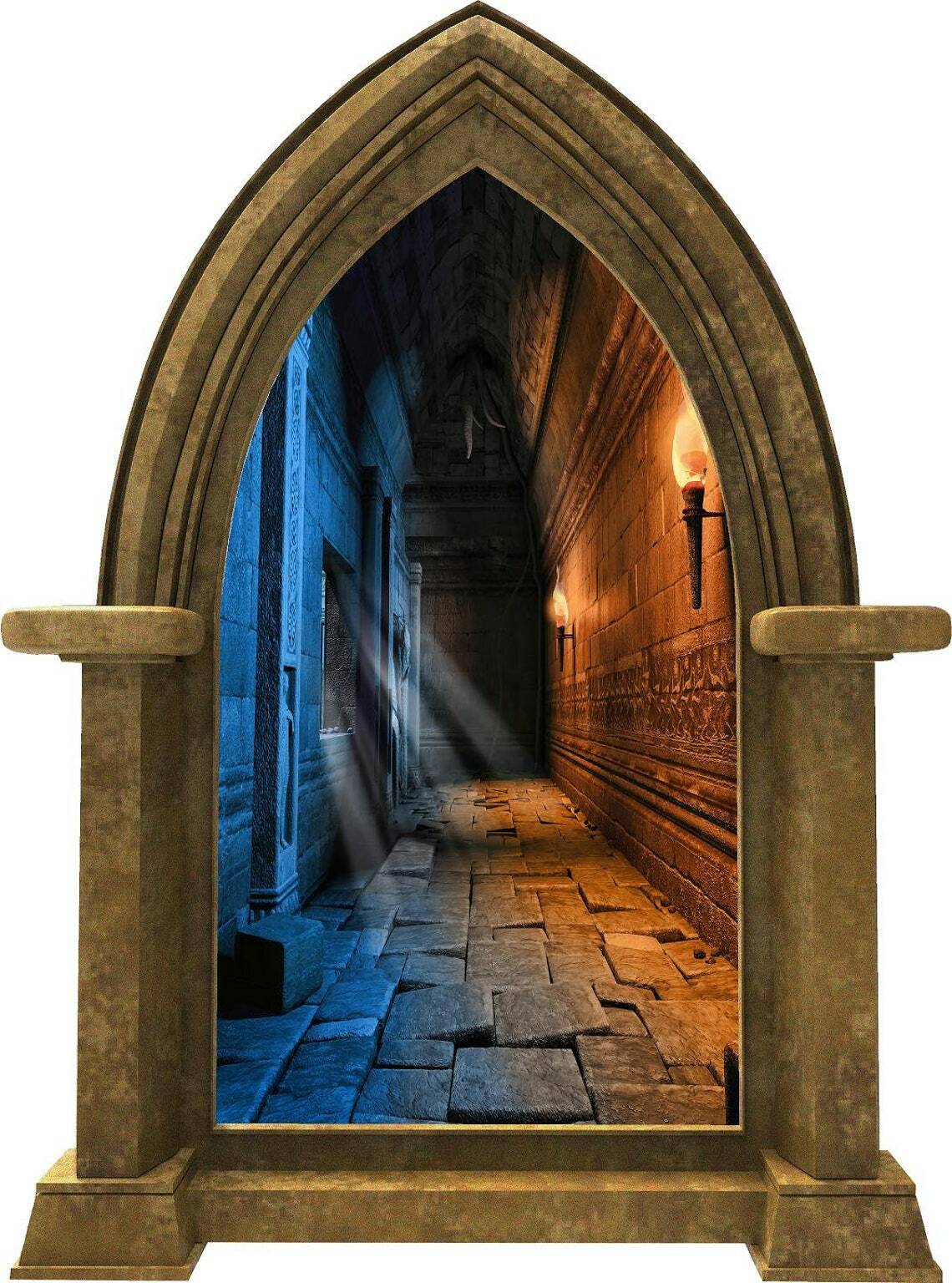 CastleScape Medieval Dungeon Hallway Wall Decal Castle Window Vinyl Wall Sticker