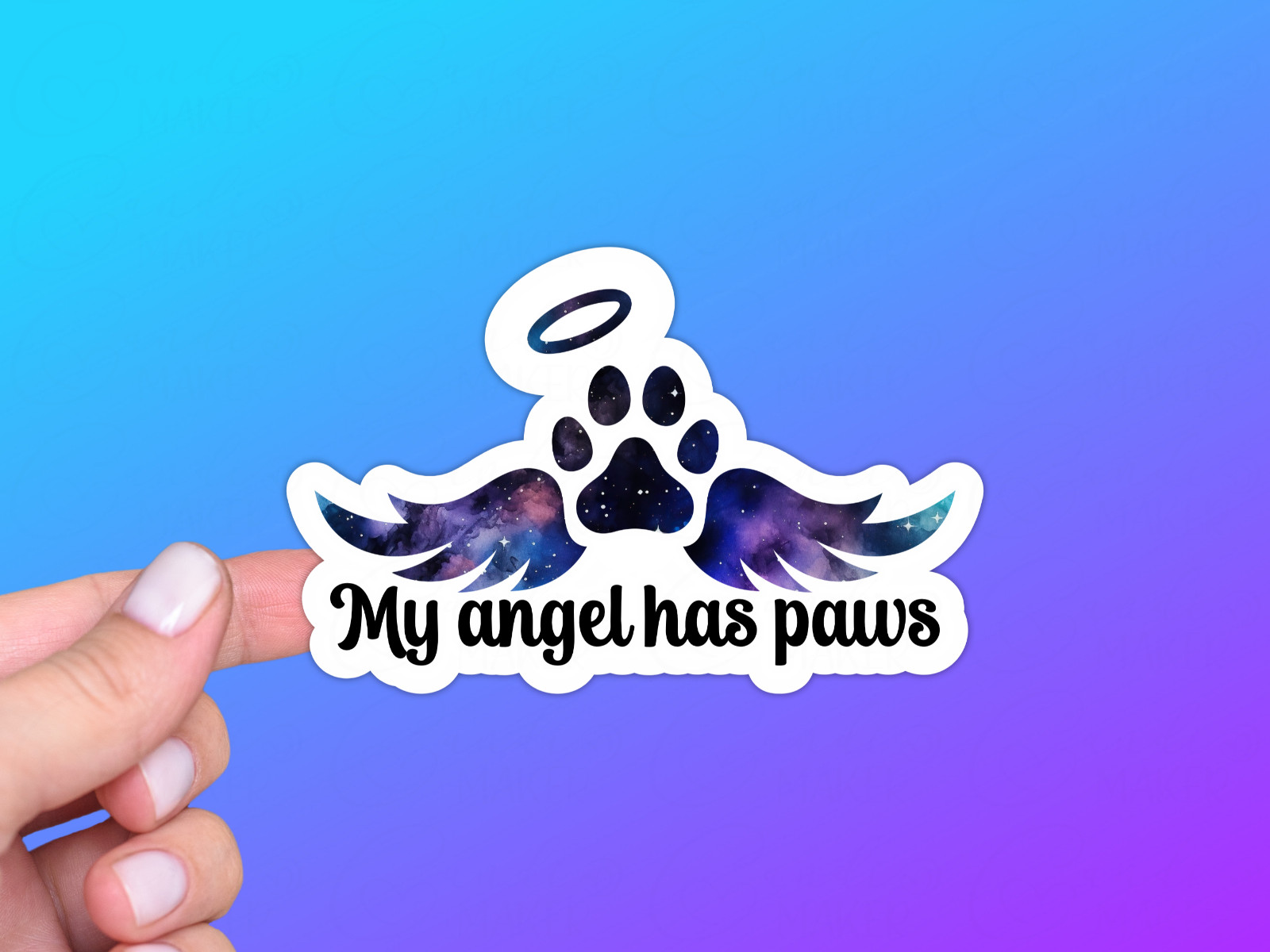 Pet Loss Memorial Vinyl Sticker, My Angel Has Paws, In Memory of Loved One, RIP