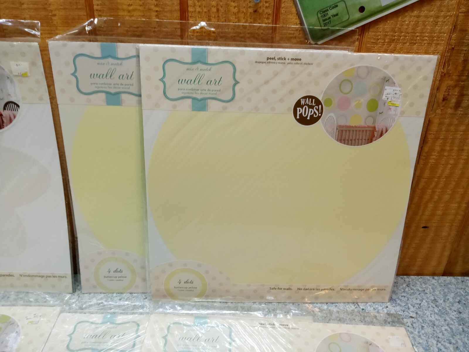 6 ~ Wall Pops! Lot of Circles & Flowers ~ Blue, Yellow, Ivory ~ Peel Stick 13"