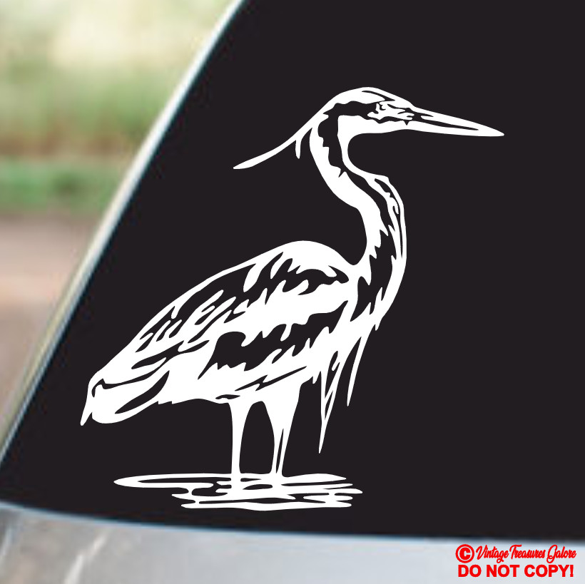 BIRD Vinyl Decal Sticker Car Window Wall Bumper Laptop Great Blue Heron Avian