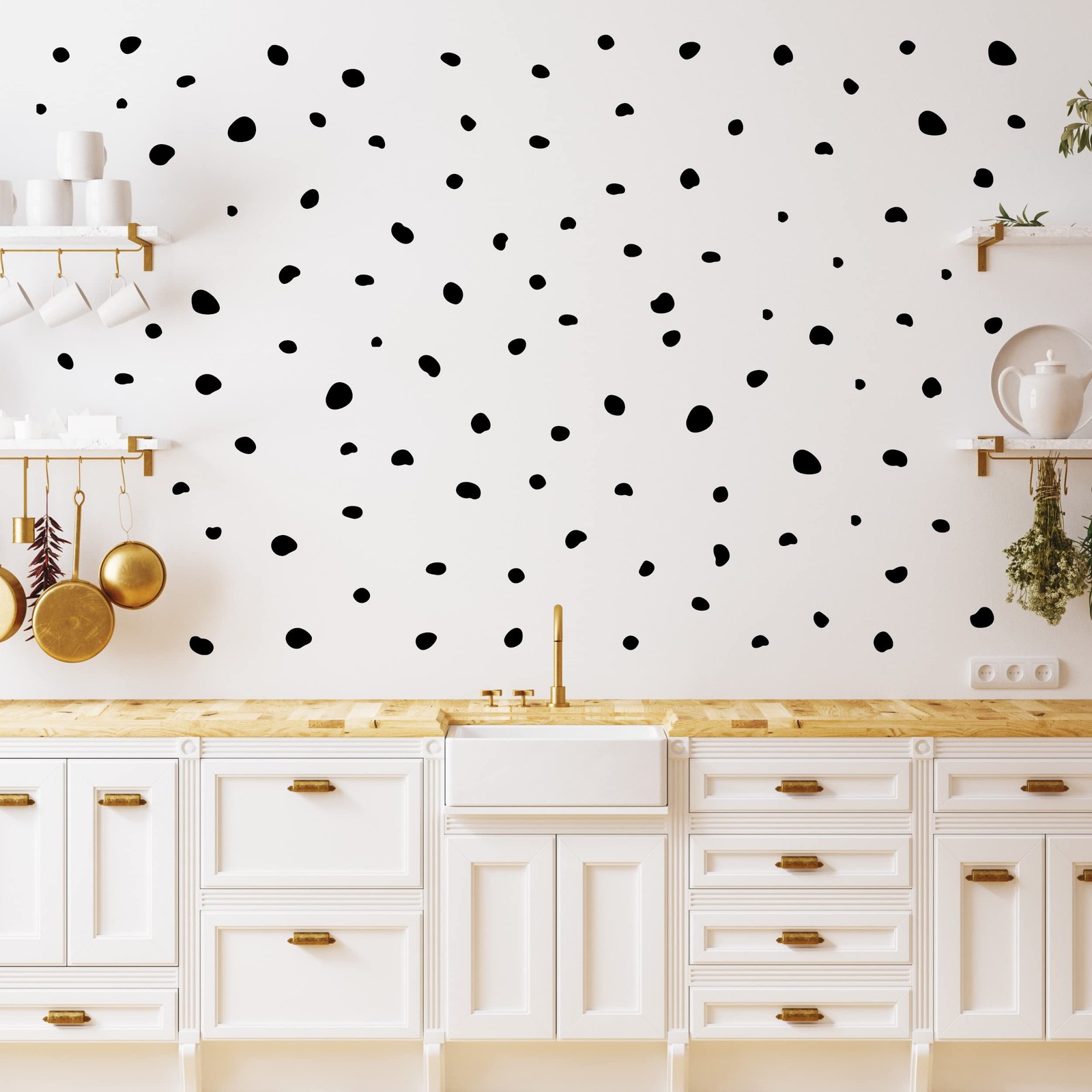 WALL PALZ Black Dots Wall Decals 216 Count