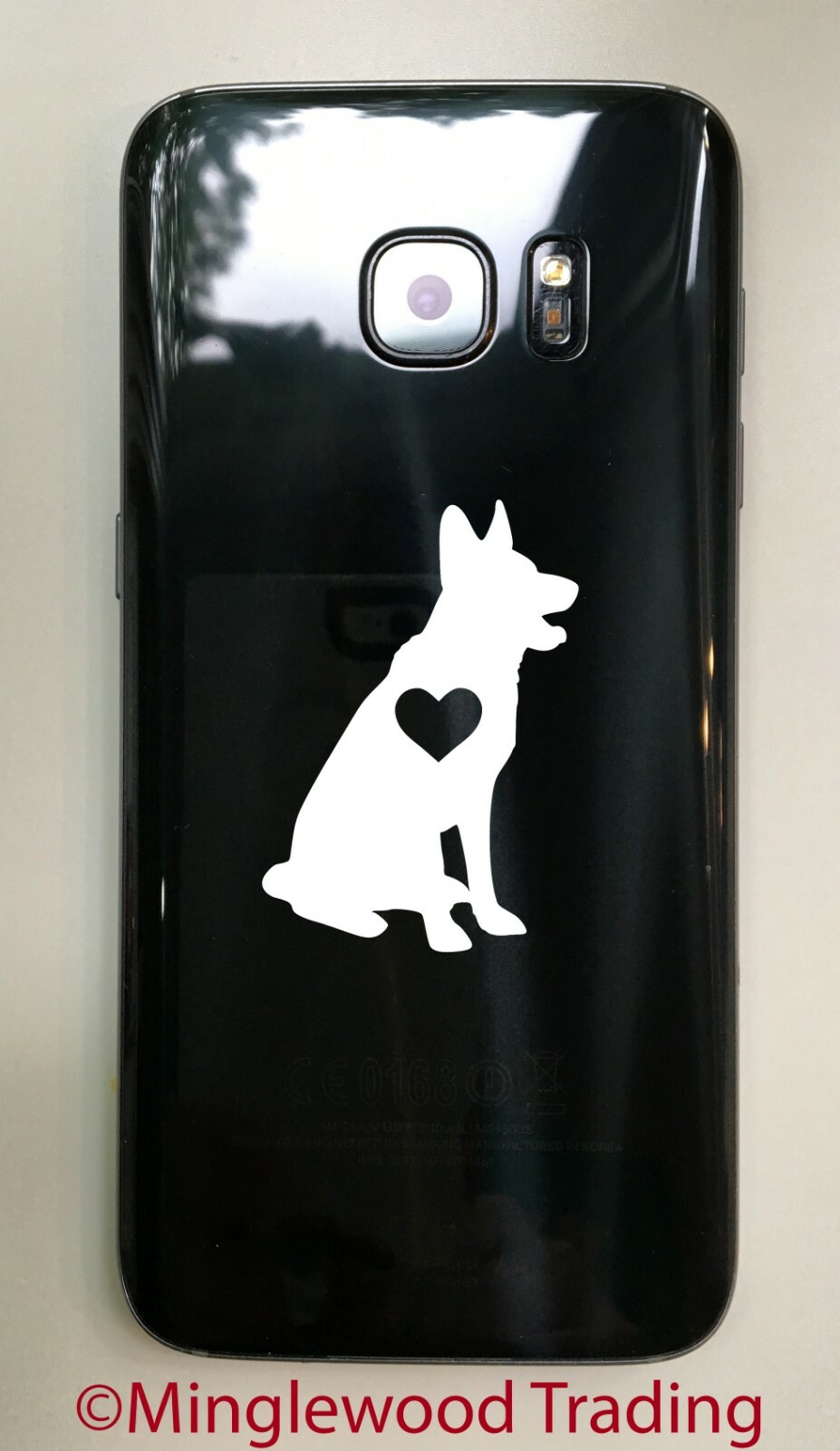GERMAN SHEPHERD with Heart Vinyl Sticker – GSD Love Dog Puppy -V1- Die Cut Decal