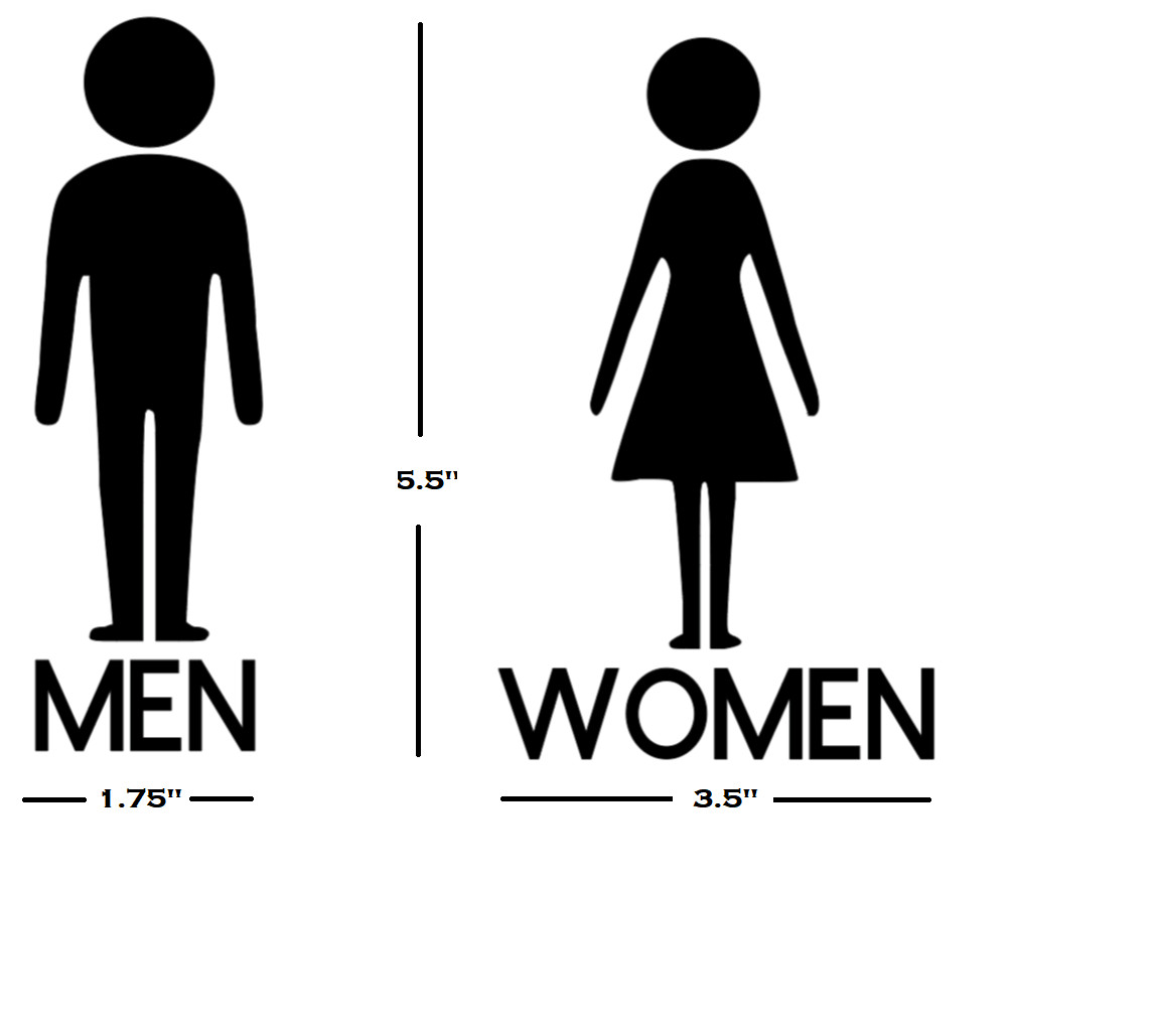 Restroom Toilet Wall Door Men Women Vinyl Outdoor Sticker bathroom art decal
