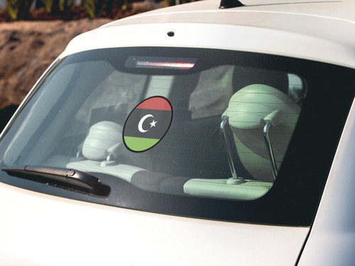 Libya Flag Circle Sticker Decal