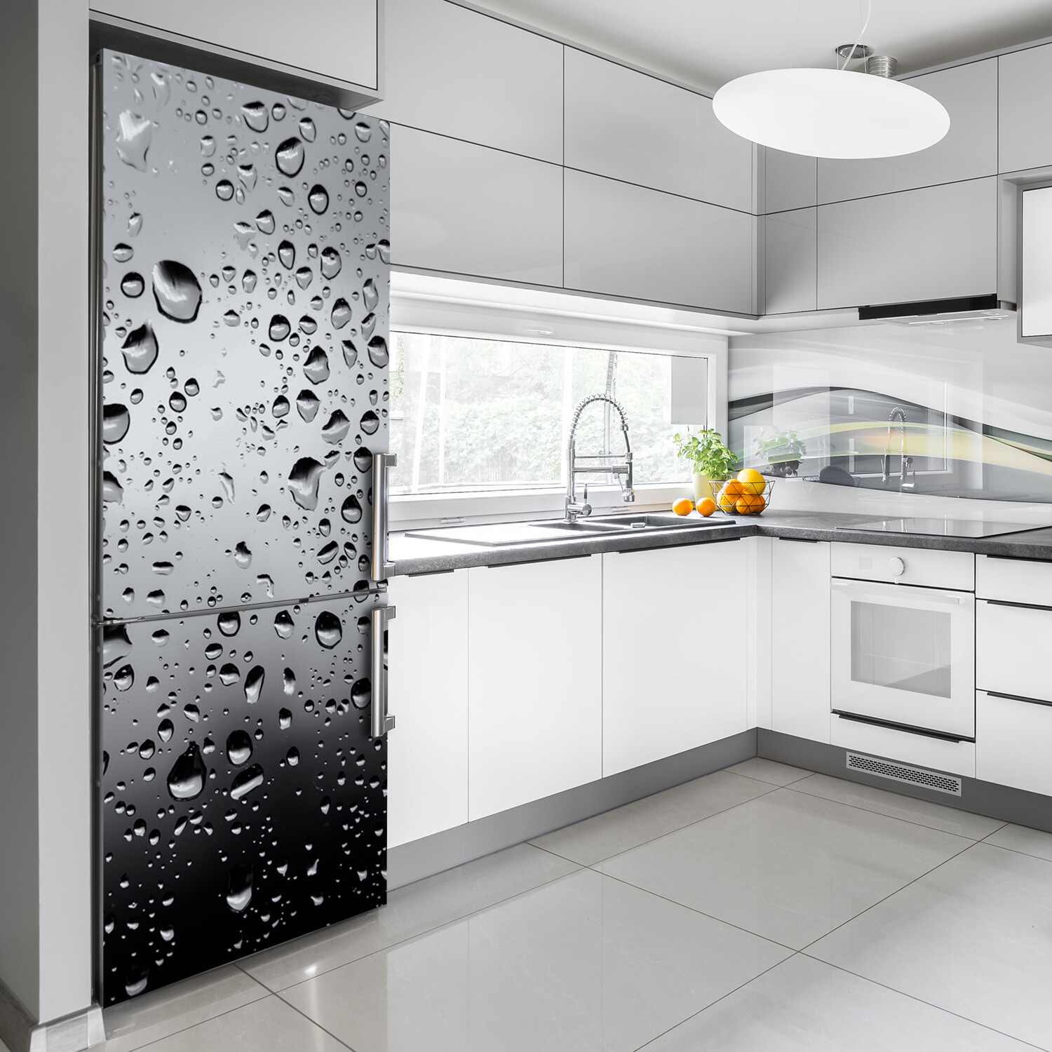 Self adhesive Refrigerator removable Magnet Decal Drops of water