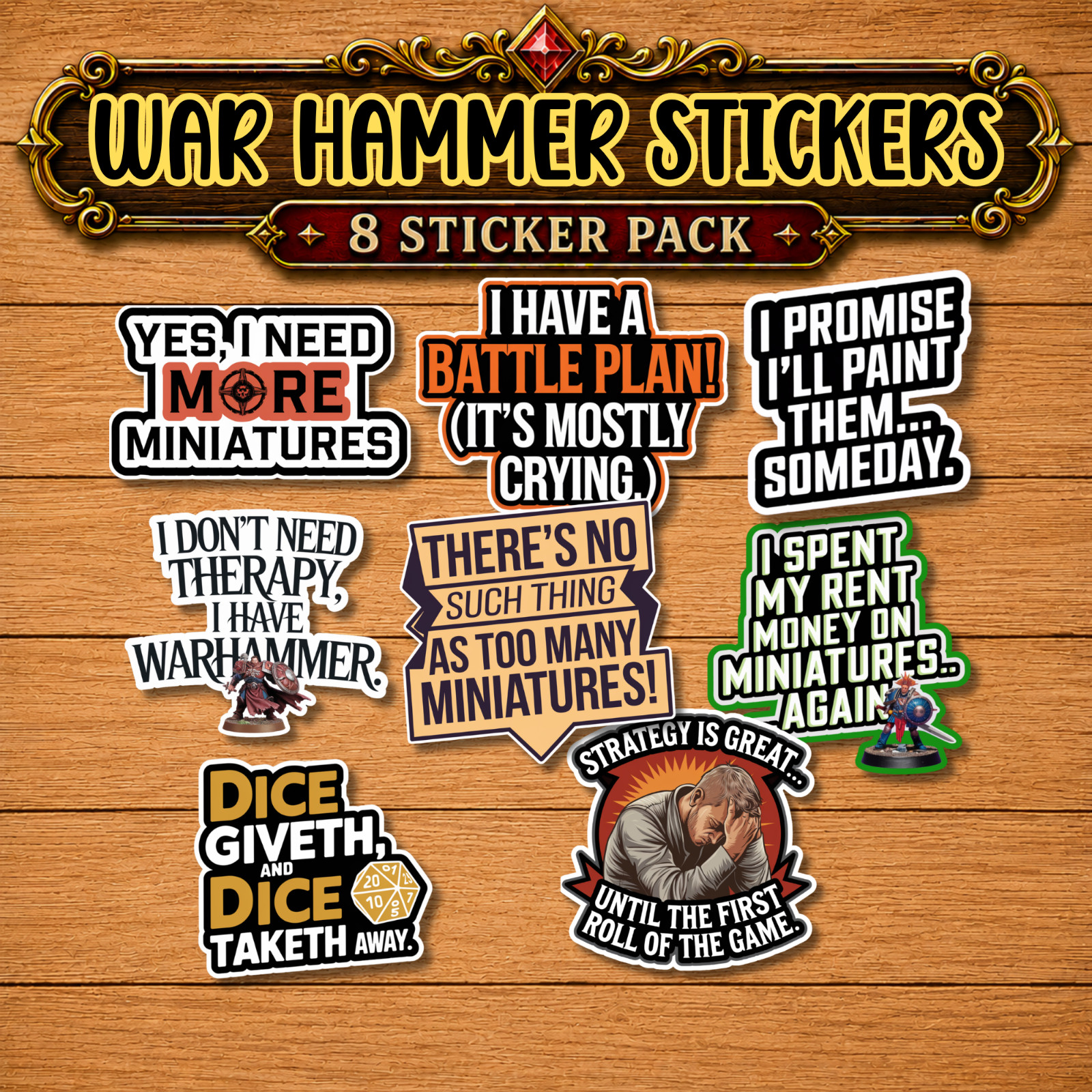War Hammer 40k Water-Resistant Vinyl Stickers for Tabletop Gamers