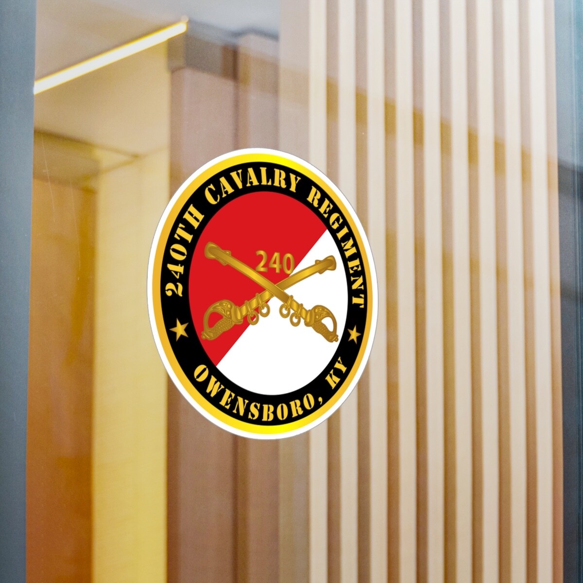 Kiss-Cut Vinyl Decals – Army – 240th Cavalry Regiment – Branch, Owensboro, Ky –
