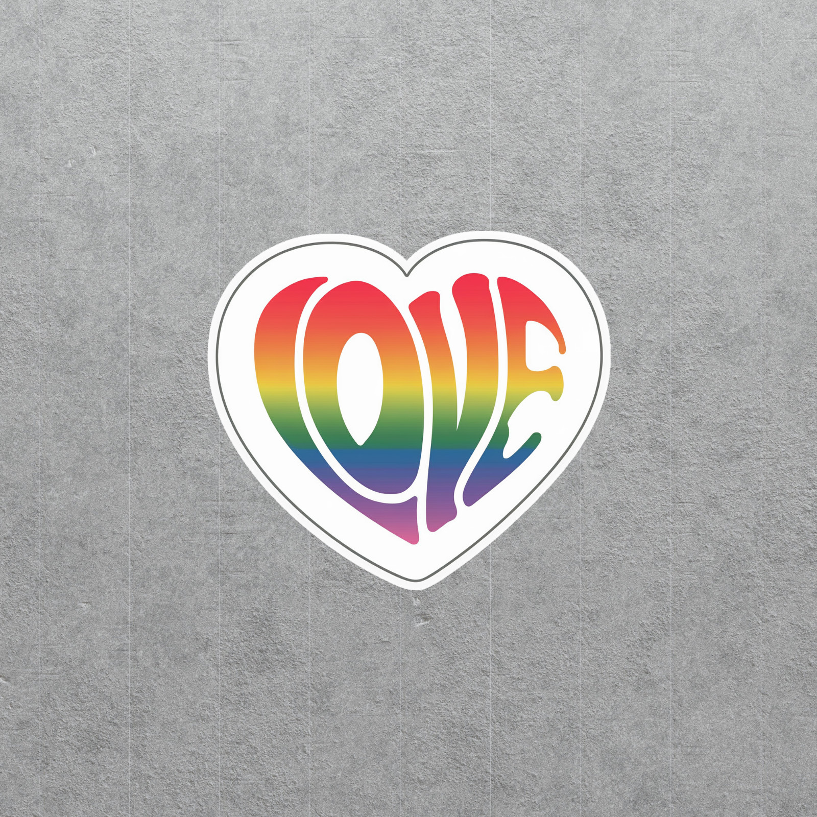 Rainbow Love Heart Sticker – LGBT Pride Equality Support Decal #4214