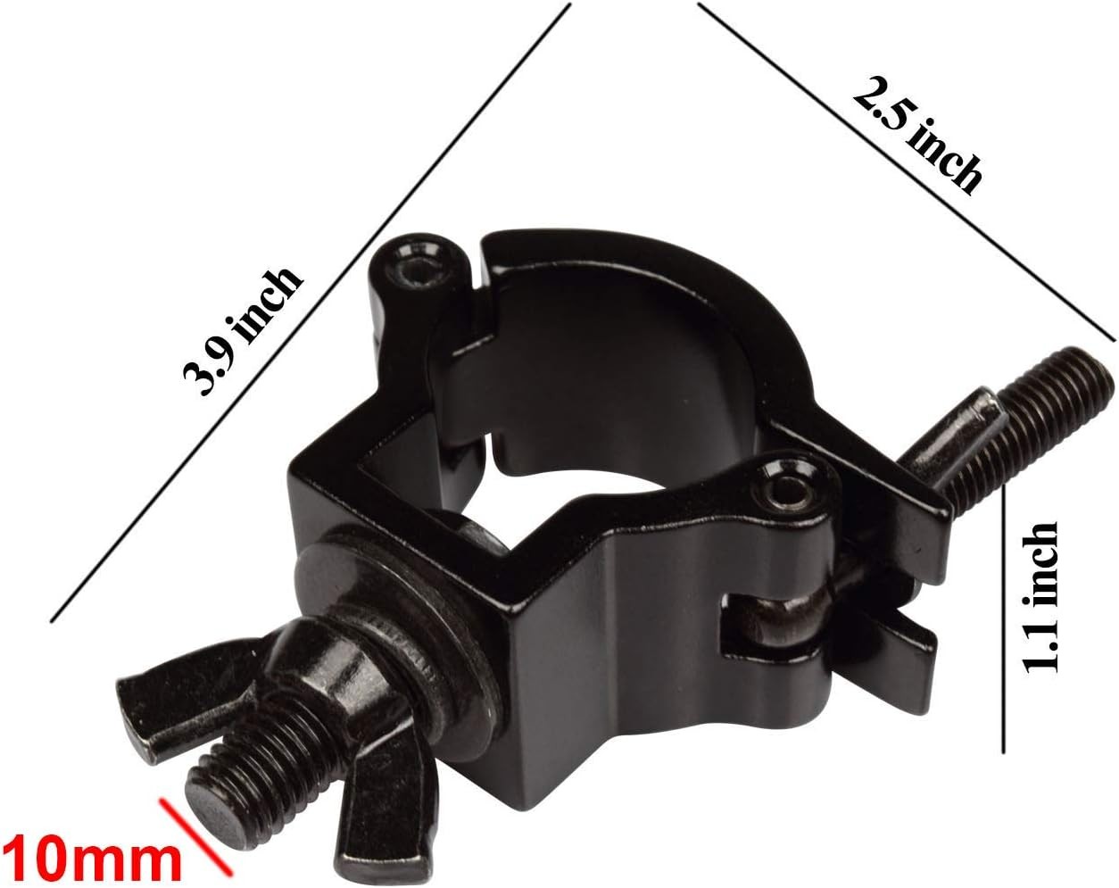 10 Pack Stage Light O Clamp Fit 1-1/4" to 1-3/8" OD Pipe or F24 Truss, DJ Lighti