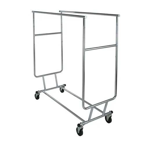 Econoco RCS/3 Collapsible Garment Rack W/ Double Round Tubing Hangrail