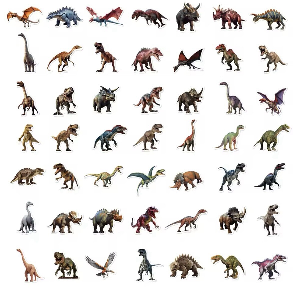 Jurassic Dinosaur Stickers 50pk Mix Fun Dino Style Matte Stickers FREE SHIPPING