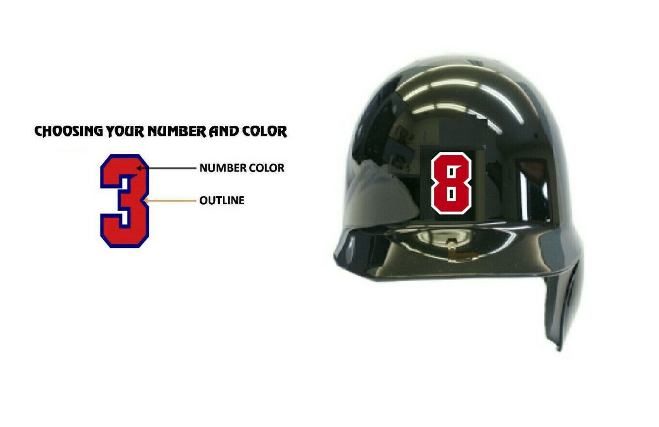 Custom Number 1.0" Baseball/Softball/Football Helmet Vinyl Decal Sticker